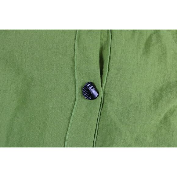 Habitat Jacket Women Small Green Swing Button Down Boho 3/4 Sleeve - Picture 4 of 7